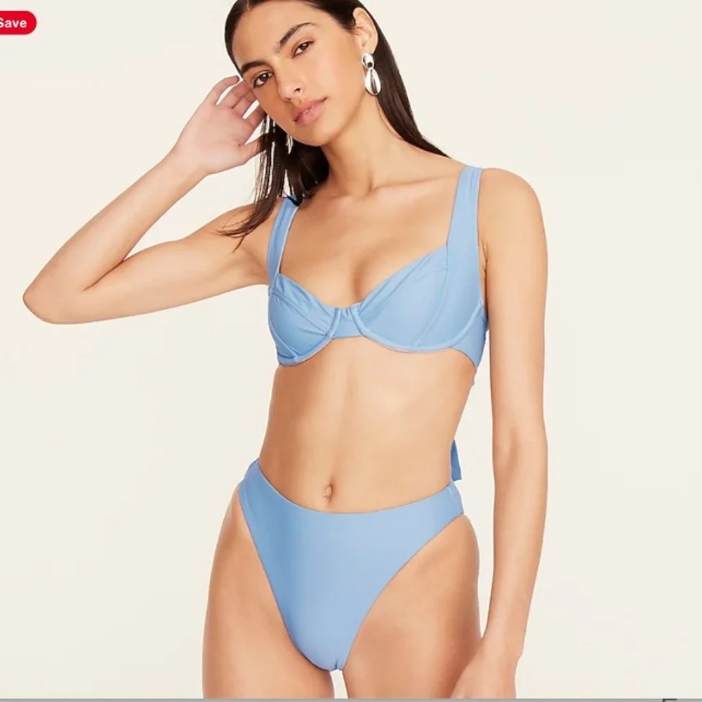 NWT J. CREW Cross-back underwire bikini top (34B)